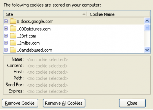Remove Cookies and Temporary Internet files