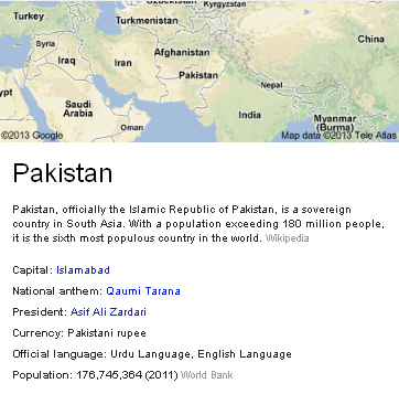 Countries' info - Google search tips and tricks