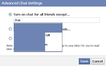 Turn Facebook Chat Off for someone