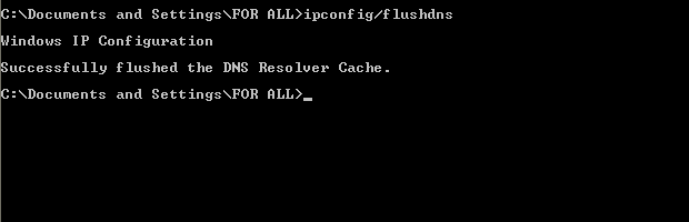 Flushing DNS using Command Prompt