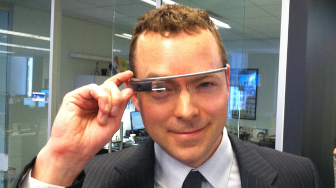 Tech author testing Google glass