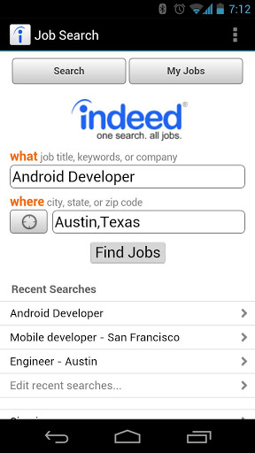 Job search android app for IT students