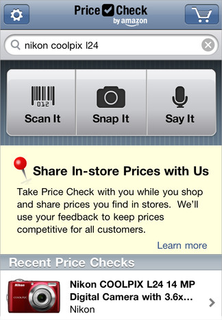 Price check by Amazon, shopping apps
