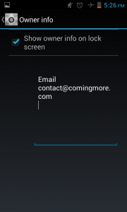 show owner info on the lock screen - Jelly bean tip