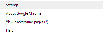 Google chrome settings