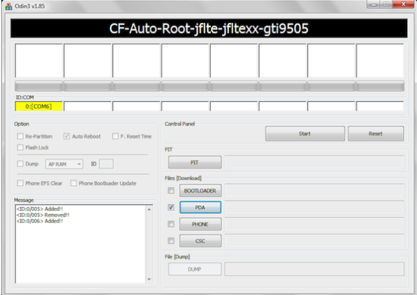 Start Odin - Root T-Mobile Galaxy S4