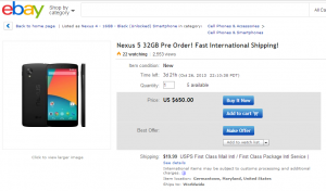 Nexus 5 Pre-Order On Ebay, Be Careful With That